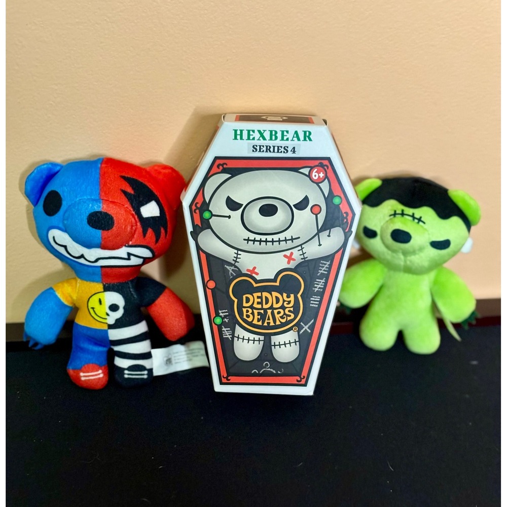 Deddy Bears Series 4 Hexbear Frankenbear Plush Lot Coffin Box Spooky Toys Horror